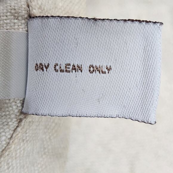 CHICOS Jacket Womens Size 2 US Large Beige Open Front 100% Linen Mandarin Collar - Picture 15 of 16